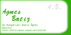 agnes batiz business card